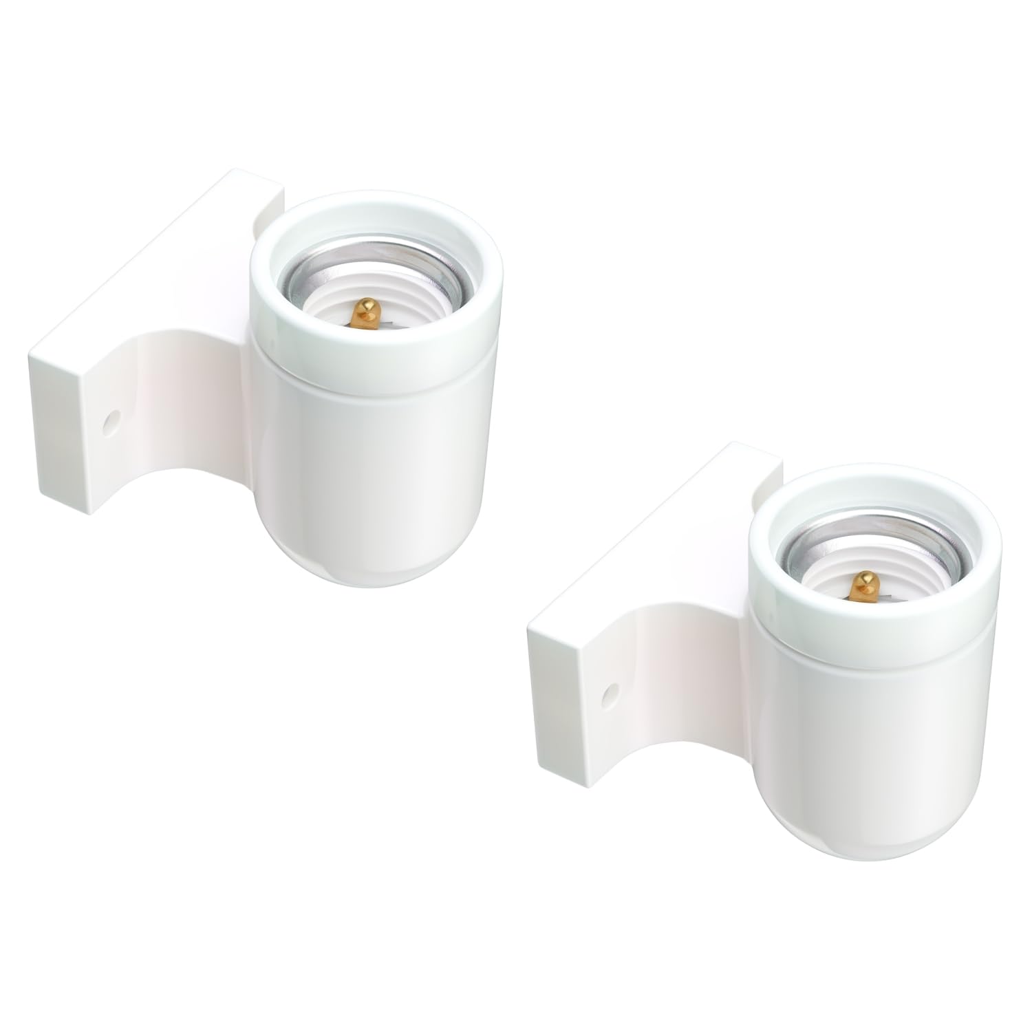 ledscom.de 2 pcs. wall Light FEL, Porcelain, White Glossy, Angular, 1x E27 max. 300W