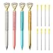 4Pcs Big Crystal Diamond Pens, Gold Pink and Blue Ballpoint Pen for Student and Kids Gift,School and Office Supplies, Black Ink with 8 Replacement Refills (4PCS)