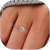 EVER FAITH Dainty Double Love Heart Infinity Rings, 925 Sterling Silver Mother Daughter Best Friend Irish Celtic Knots Wedding Promise Band Ring for Women Bride