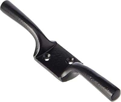 Merriway BH00404 Cleat Hook 150mm 6 Inch Black Japanned Organizer Cable Rope