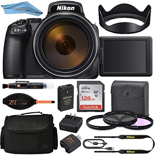 Nikon COOLPIX P1000 Digital Camera (Black) 26522 + 128GB 4K ZeeTech Pro