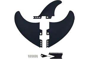 OITRCSS Surfboard Fin Set, 3 Fins (2 Side Big+1small Center fin Style), Stronger Nylon Construction with Screws, Wax Comb and Key
