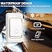 Wireless Doorbell with 2 Plug-in Receivers and 1 Remote Push Button (Battery included), Waterproof, Operating Range 1300ft, 36 Chimes, 4 Level Volume, LED Indicator, White