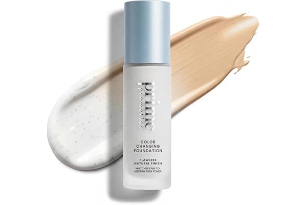 Prime Prometics Color Changing Foundation for Mature Women – Instantly Adapts to Your Skin Tone – Buildable Light-to-Medium C
