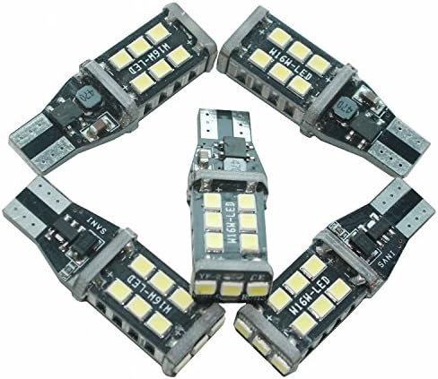 Debonauto-5 x 2835 15-SMD Extremely Bright PX Chipsets 1000 lumens Error Free 921 912 W16W T10 T15 LED Bulbs for Backup Reverse Lights, Xenon White