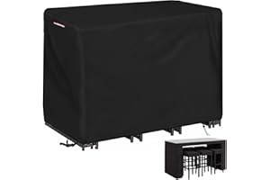 Loenel Outdoor Bar Covers Waterproof, Tall Bar Height Patio Table Covers for Outdoor Furniture Rectangular 60" Long Patio Furniture Covers for Outdoor Dining Table Chairs Set Cover- 60"L x 41"W x 41"H