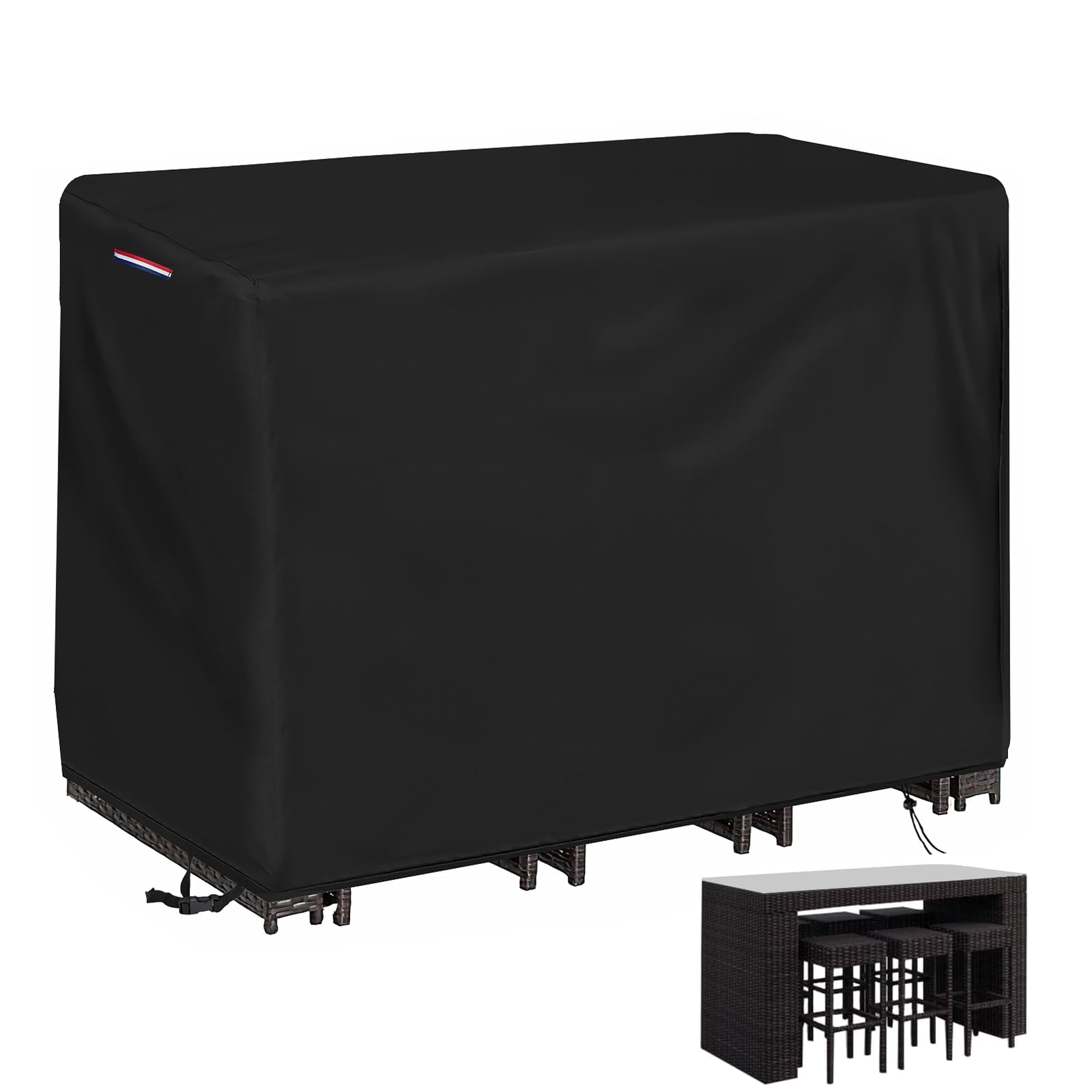 Photo 1 of Loenel Outdoor Bar Covers Waterproof, Tall Bar Height Patio Table Covers for Outdoor Furniture Rectangular 60" Long Patio Furniture Covers for Outdoor Dining Table Chairs Set Cover- 60"L x 41"W x 41"H