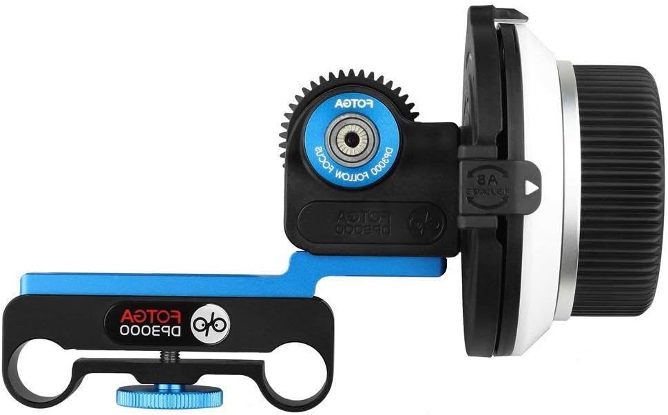 Fotga DP3000 M1 Follow Focus With Gear Belt Ring Compatible With Rebel T6i, T7i, T6, EOS 7D Mark II, 6D II, 5D Mark III IV, 80D Nikon D850 D800 D750 D7500 Panasonic GH5S GH5 GHS Olympus EM10II EM5