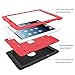 Fingic for iPad 2/3/4 Case - Red 3 Layer Armor High-Impact Rugged Shockproof Protective Case for Kids, Black/Red