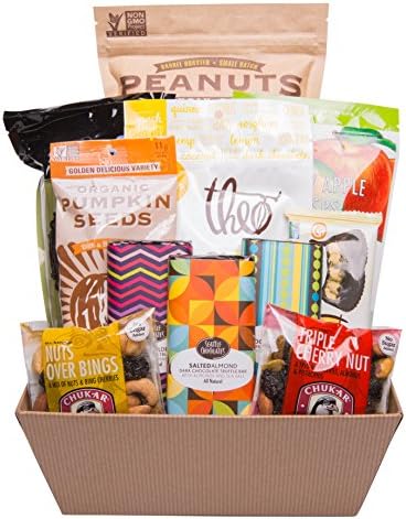 Simply Seattle Vegan Gluten Free Snacks and Sweets Food Gift Basket with Chocolate, Pumpkin Seeds, Peanuts, Popcorn and Truffle Bars