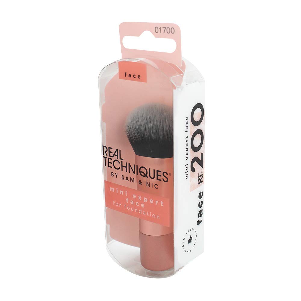 Real Techniques Mini Travel Size Expert Face Makeup Brush for Foundation (Packaging and Handle Colour May Vary): Beauty