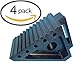 BUNKERWALL 4 Pack (Two Pairs) Wheel Chock Blocks - Heavy Duty Black Rubber - 10.2