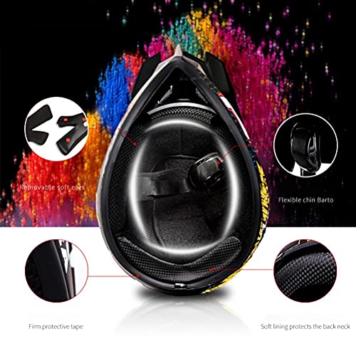 Full Face Motocross Helmet for Children and Adults Motocross Helmet Full Face Motorcycle Helmet with Protective Glasses Gloves