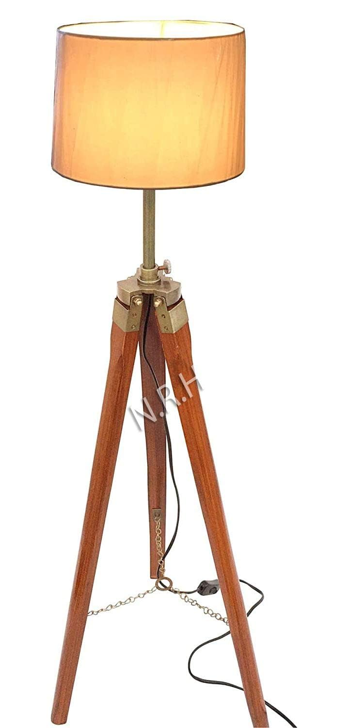 Nautical Replica Hub Wooden Tripod Floor Lamp Base Bedroom Home&Office Decor (Without Shade)