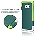 Galaxy S6 Edge Case, TILL(TM) Ultra Slim 3 Color Hybrid Impact Anti-slip Shockproof Soft TPU Hard PC Bumper Extra Front Raised Lip Case Cover for Samsung Galaxy S6 Edge S VI Edge G925 [Green]