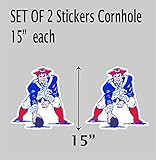 2 New England Patriots NFL vinyl sticker decal for cornhole 15