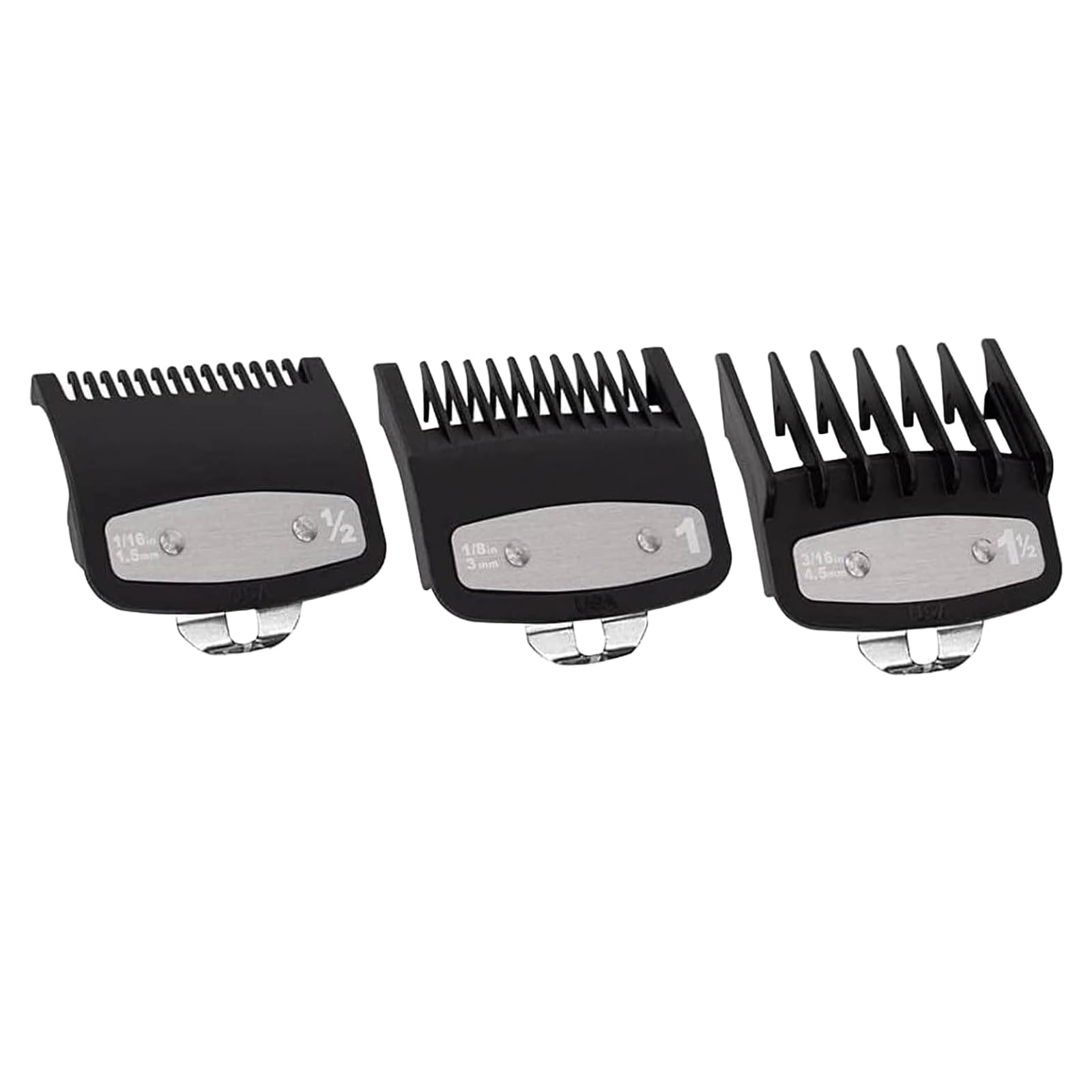 3 Pcs Clipper Guards for Wahl,Replacement Hair Clipper Guide Combs,Hair Clippers Trimmers with Metal Clip,Professional Cordless Clipper Cutting Guards,Hair Clipper Guards Attachments