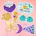 18Pcs Mermaid Birthday Party Photo Booth Accessory with Bamboo Sticks Creative Party Decoration Supplies