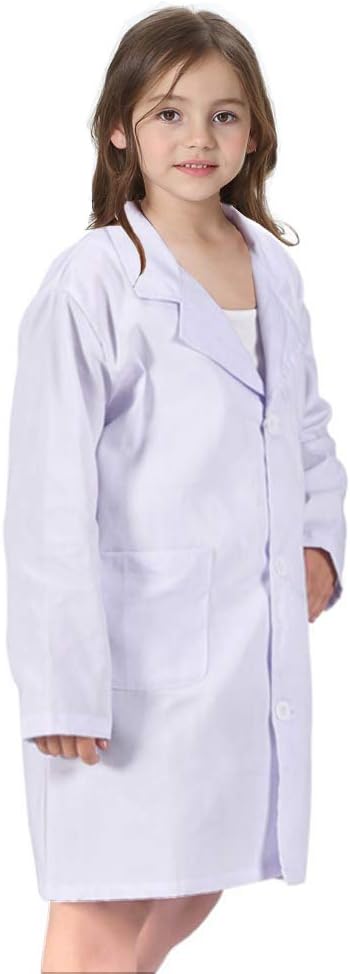 CalorMixs America Kids Unisex Doctor Lab Coat & Childrens Doctor Scrub Set Role Play Costume Dress-Up for Christmas Halloween (Large, Surgical Green)