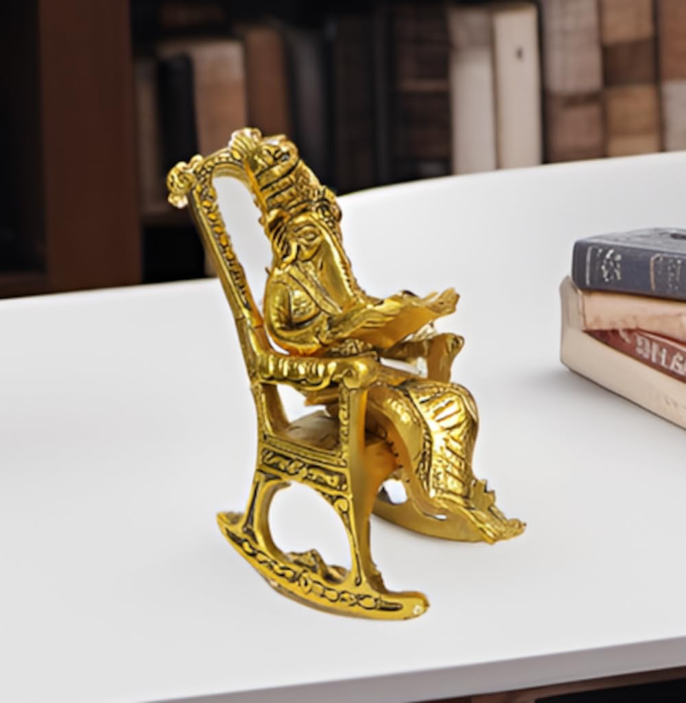 Purpledip Metal Idol Vidhya Ganesha: Scholar Ganapathi or Vinayaka (12198)