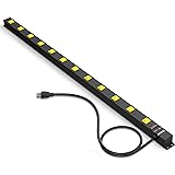 ZESEN 12 Outlet Long Power Strips Heavy Duty Garage Workshop Multi Wide Industrial Power Strip Surge Protector with 4ft Cord,
