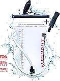 Kleemont Hydration Bladder, 2 Liter Leak Proof Water Reservoir, White Color Military Water Storage Bag, TPU Made BPA Free, Hydration Backpack Replacement, for Hiking Biking Climbing Cycling Running