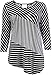 Women's Plus-Size Half Sleeve Round Neck Stripe Asymmetrical Tee Knit Top