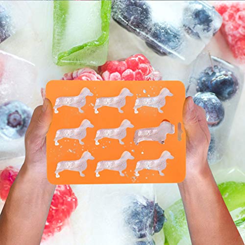Dachshund Silicone Ice Cube Trays BPA Free 3 Pack,Easy-Release and Stackable 9-Ice Molds Flexible Ice Tray Weiner Dog Shape for Ice Cube Chocolate Baby Food Making (3 pack)