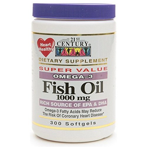 21st Century Omega3 Fish Oil 1000 mg Softgels 300 ea (Pack of 12