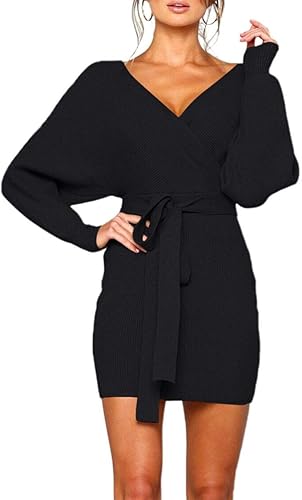 knit black dress long sleeve