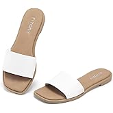 FITORY Women's Slide Sandals Fashion Square Open Toe with Cushioned Footbed Slippers for Beach Size