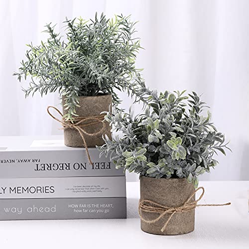 Artificial Topiaries Plants & Flowers, 4 Pcs Mini Plants Artificial