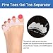Toe Separators, 6 Pieces Toe Spacers Toe Straightener Bunion Corrector for Bunion Pain Relief, Hallux Valgus, Crooked Toes, Overlapping Toe Hammer Toes Bunions, Gel Bunion Toe Separators Kits (White)