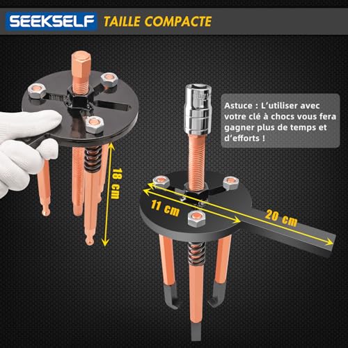 SEEKSELF 36 in 1 Bearing Puller Set, Inner Bearing Puller Separator Kit, Bearing Removal Tool, Gear Puller, Blue