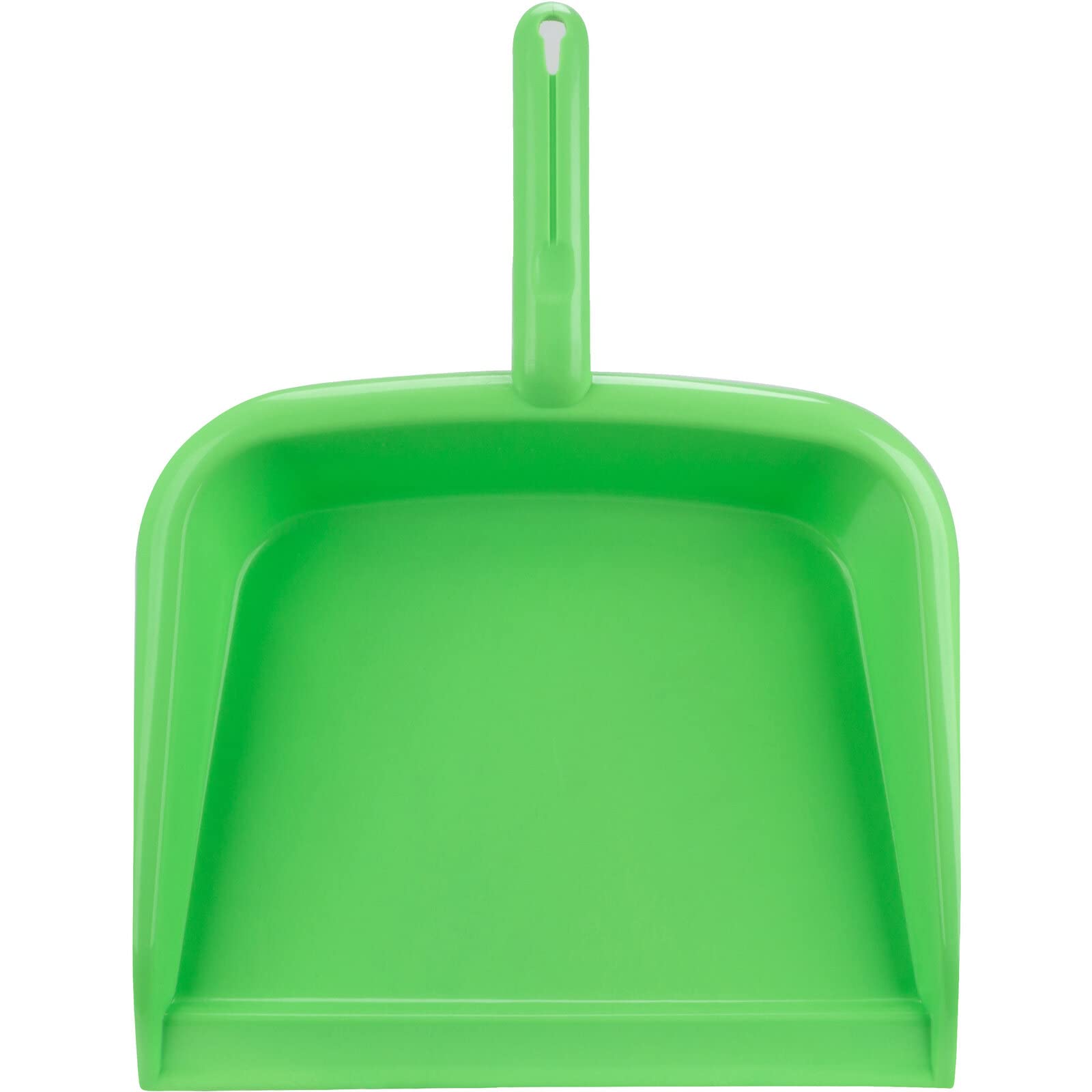 SPARTA Large Handheld Dustpan with Hanging Hole, Heavy-Duty Plastic Dustpan with Wide Lip for Countertops and Surfaces, Plastic, 10 Inches, Lime, (Pack of 12) Image