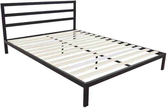 Sonamdws - Marco de Cama de Metal con cabecero de Cama de Madera con