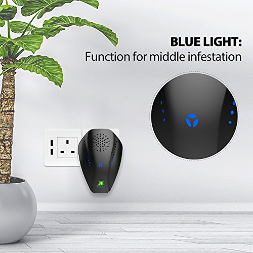 Neatmaster Bug Repellent Electronic Ultrasonic Pest Repeller Plug in -Mosquito Repellent, Pest Control for Roach, Mice, Spider, Ant, Rodent (Black)