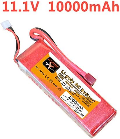 PowerHuge 11.1V 8000mAh 30C 3S Lipo Battery For RC Models Airplane, Helicopter, Car, Truck(10000mAh)