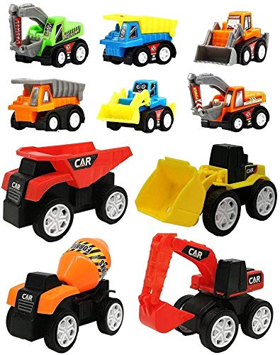 FunBlast Pull Back Vehicles Toy Cars Playset – Pack of 10, Construction Mini Power Friction Trucks for 3+ Years Old Kids -Plastic,Multi color Toy Review India (Iknoor World )