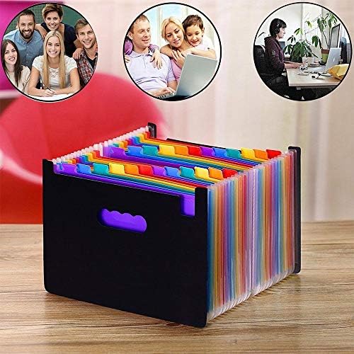 Expanding Accordion File Folder 24 Pockets, Alphabetical Expandable