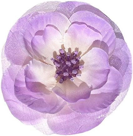 Cuteque International Sophisticated Wedding Flower with Crown Jewels Designs Hand Stitched in Center, 3-Inch, Lilac, 6-Pack