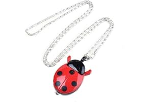 VAVNA New Absolute Fancy Ladybug Vintage Quartz Animal Pocket Necklace Watch, Long Chain Sweater Pendant Necklace Watch, for Women Men Pendant Gift