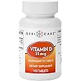 GeriCare Vitamin D 25mcg Tablets, Promotes Healthy Bones & Immune Support, Dietary Supplement, 100 Count (Pack of 1)