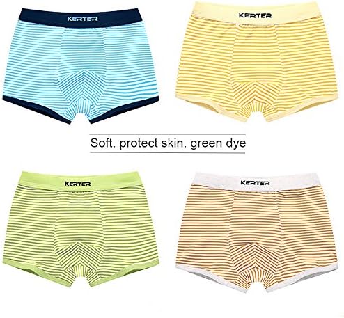 LQSmile Big Little Boy's Boxer Briefs Underwear Toddler Underwear Cotton Underwear Comfortable Soft 4pcs（Stripe）