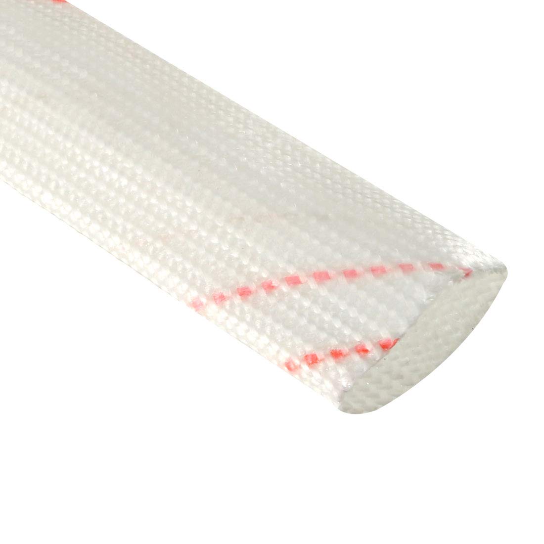 sourcing map Fiberglass Heat Shield Sleeve 14mm(9/16-inch) ID x 2.89ft Adjustable PVC Silicone Fiberglass Sleeve Pipe