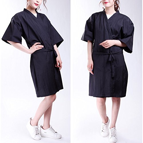 FRCOLOR Black Salon Client Gown Robes Cape Hair Smock Cape for Clients Kimono Style