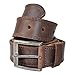 Men's Two Row Stitch Leather Belt Handmade by Hide & Drink Includes 101 Year Warranty :: Bourbon Brown primary
