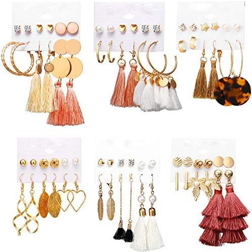 36 Pairs Fashion Tassel Earrings Set for Women Bohemian Acrylic Hoop Stud Drop Dangle Earring Leather Leaf Earrings for Mom Mother's Day Gift
            
        
        
    


    

    
    
        





    
        
            
                12 Pairs Bohemian Tassel Earrings-Colorful Hoop Fringe Layerd Dangle Tassel Earrings for Women Girls Gift Statement Earrings
            
        
        
    


    

    
    
        





    
        
            
                Statement Drop Dangle Earrings Set For Women Wire Acrylic Resin Earrings Beaded Tassel Earrings Rattan Leopard Drop Hoop Earrings
            
        
        
    


    

    
    
        





    
        
            
                6 Pairs Huggie Hoop Earrings Stainless Steel Dangle Hinged Hoop Cuff Earrings Men Women Huggie Jewelry Set, 6 Types
            
        
        
    


    

    
    
        





    
        
            
                Chic Simulated Druzy Earrings Tear Drop Dangle Earrings