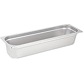 Winco Half Size (Long) 4" Deep Metal Food Pan/Steam Table Pan, Anti-Jam, 22 Gauge