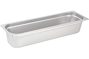 Winco Half Size (Long) 4" Deep Metal Food Pan/Steam Table Pan, Anti-Jam, 22 Gauge